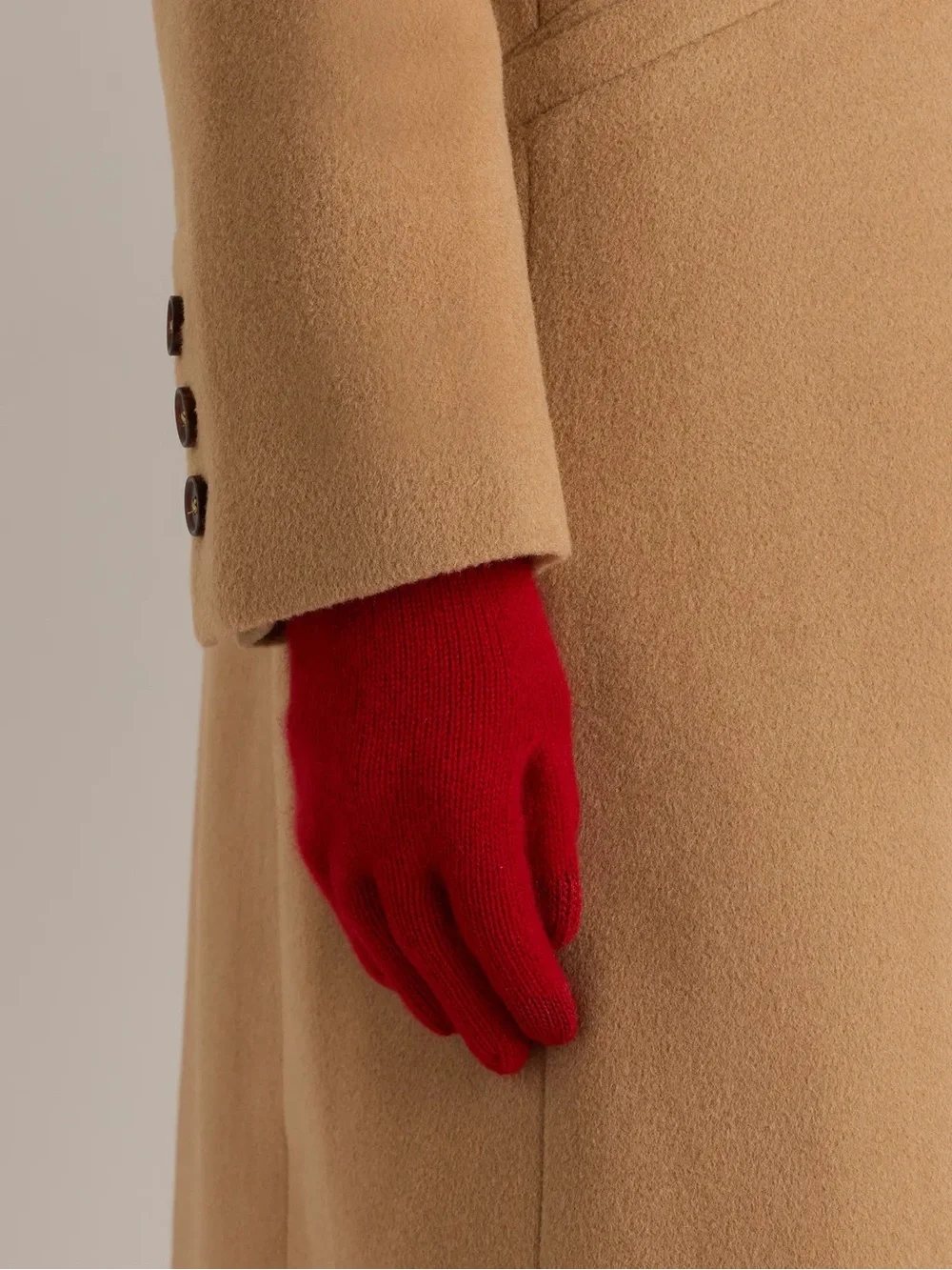 NWT QUINCE Mongolian Cashmere Gloves Varsity Red 0851